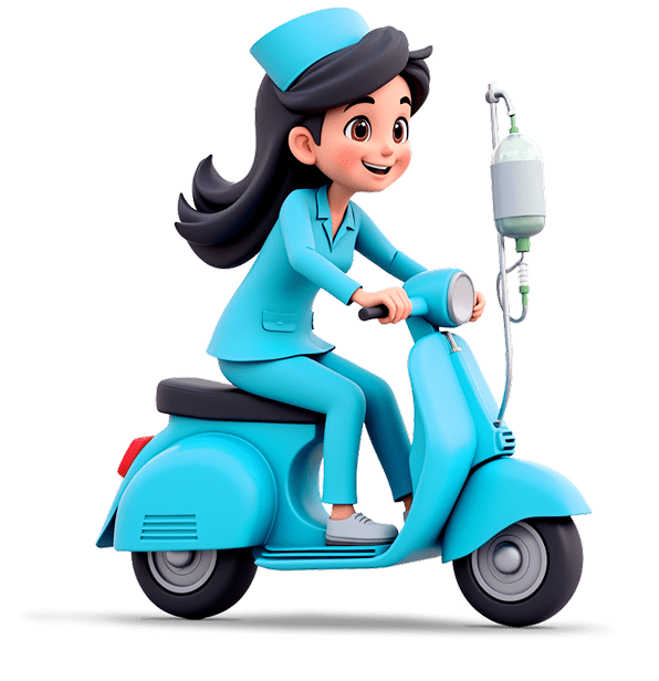 Licensed nurse providing IV therapy in Bali